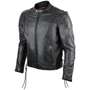 Men's Cowhide Leather Fully Lined Racer Jacket